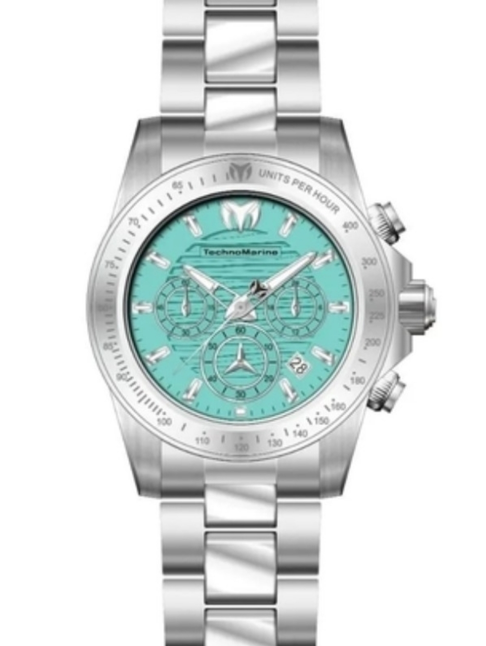 TechnoMarine Manta Ray Mens WatchSilver with Turquoise Dial 42mm